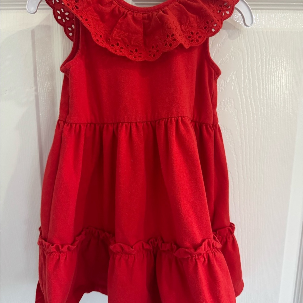 Janie and Jack Red Ruffle Eyelet Dress